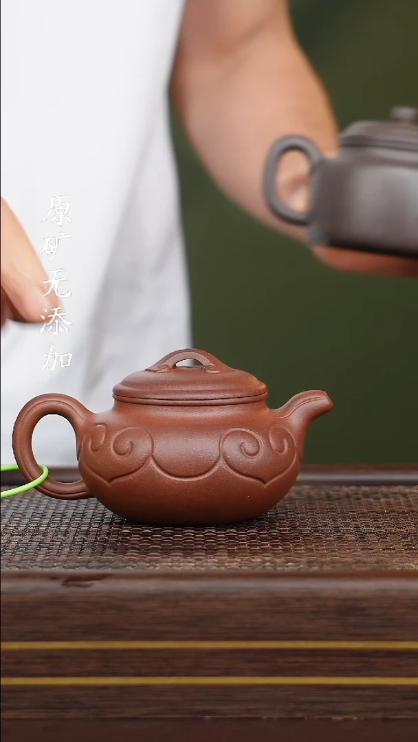 茶壶紫砂宜兴原矿紫砂茶器~底槽清如意仿古