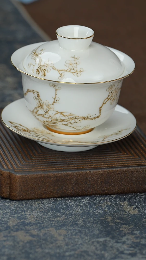 【梅花-盖碗】【15西泠礼盒】