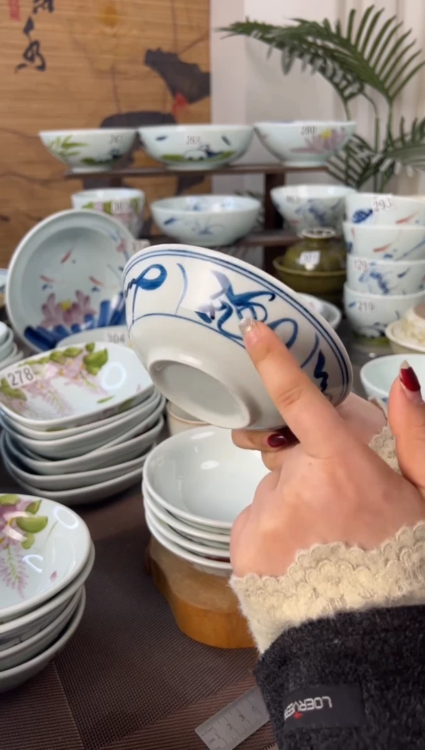 明舟微瑕山茶花6寸正德碗（单只装）