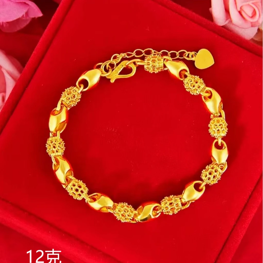 合金手链 玲珑手链   女款气质时尚女士百搭环环相扣精致可调节