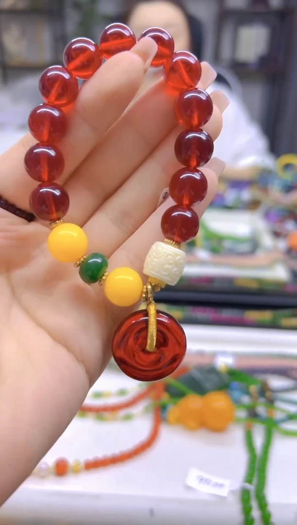 未镶嵌血珀手链DIY款S06