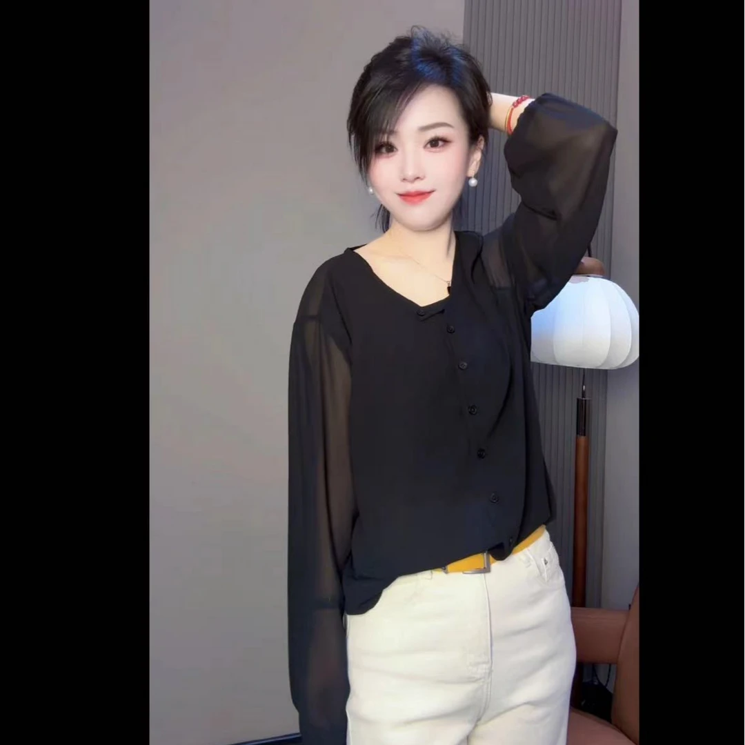 设计款纱衣衬衫---