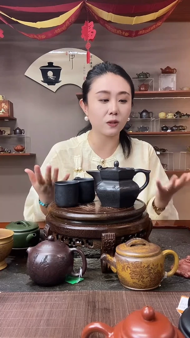 茶壶紫砂八仙过海僧帽一壶两杯套组 石黄 赵晖