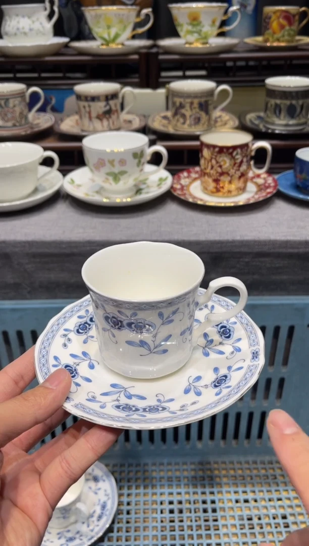 瓷片青花咖啡杯杯