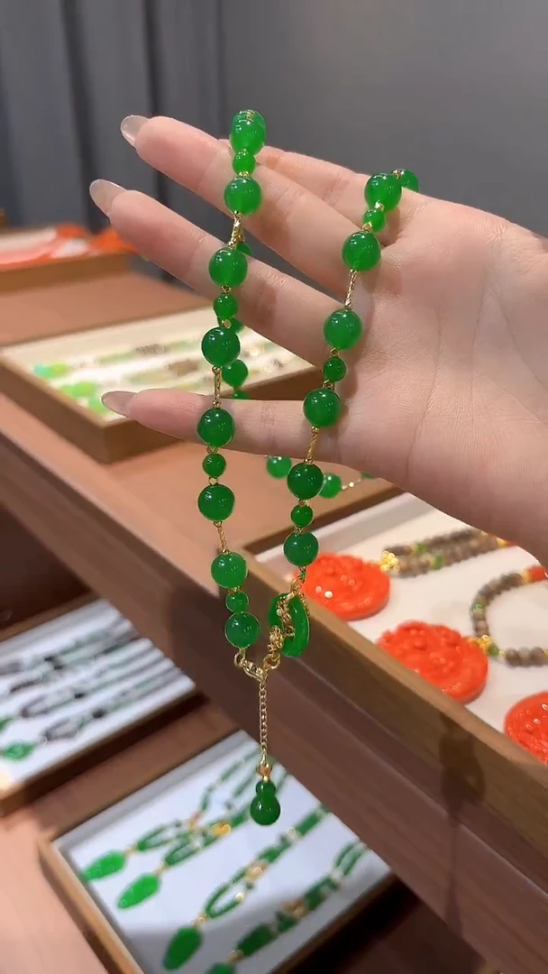 颈饰14K金镶嵌翡翠DIY款X768