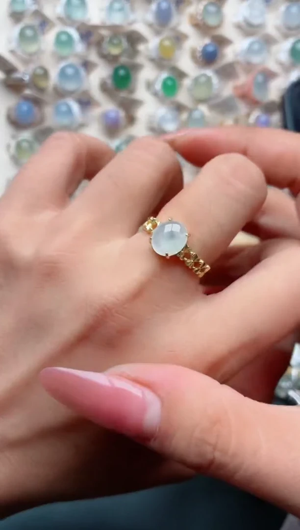 银S925镶嵌戒指翡翠.