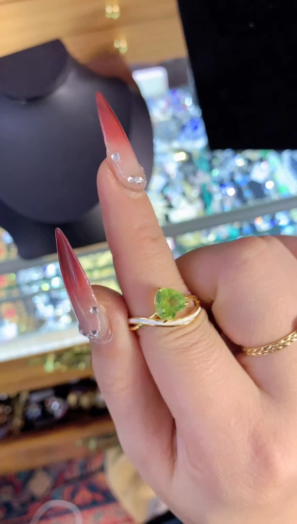 【闪购商品】橄榄石戒指银S925镶嵌楚楚中古珠宝甄选不退换