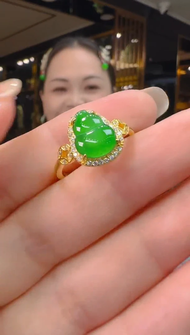 银S925镶嵌戒指翡翠037（多样性发其一）
