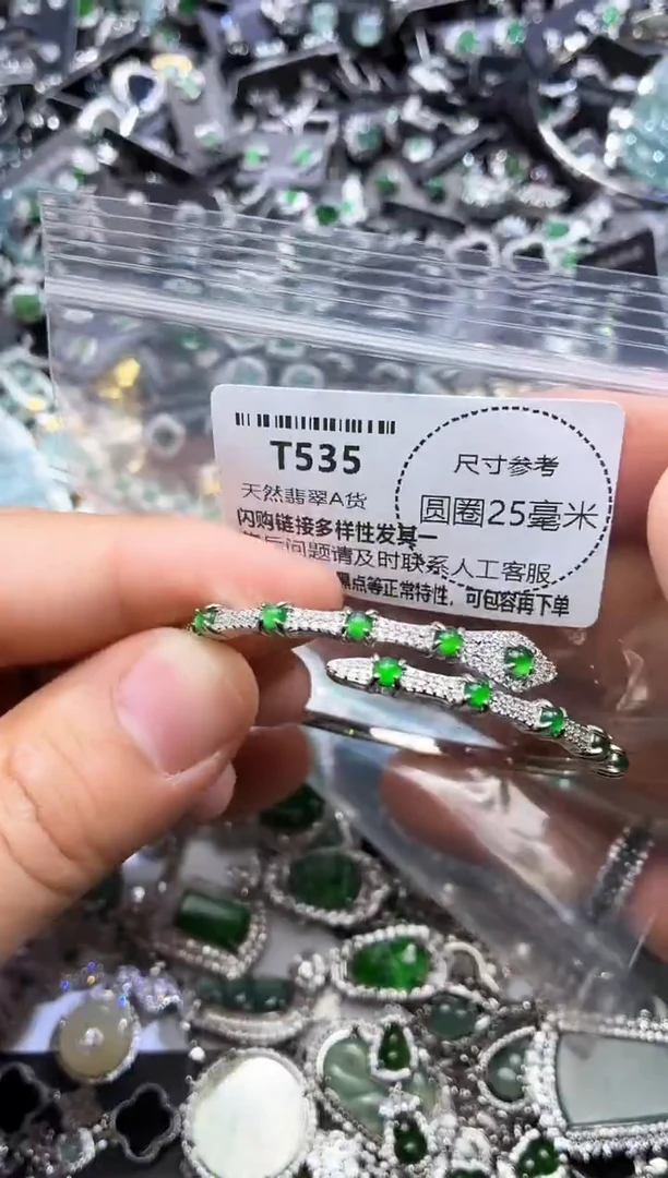 翡翠未镶嵌颈饰T535手镯