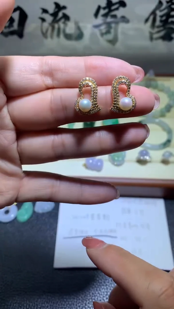 【闪购商品】淡水珍珠耳饰银S925镶嵌021