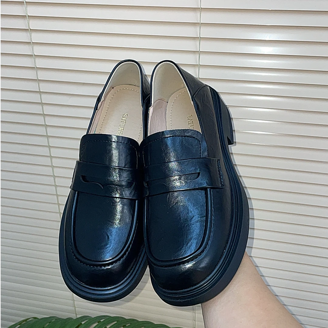 新平底软底女鞋乐福鞋百搭皮鞋时尚学生休闲风新款套脚懒人鞋通勤