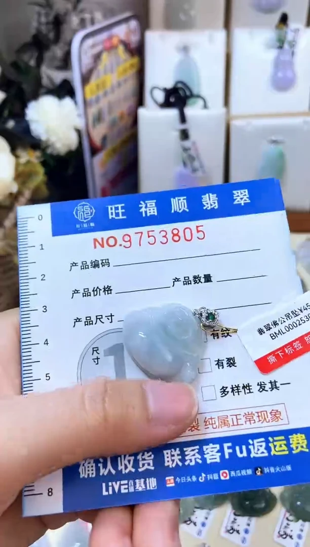 【闪购商品】翡翠颈饰未镶嵌天然缅甸A货翡翠颈饰配绳带礼盒