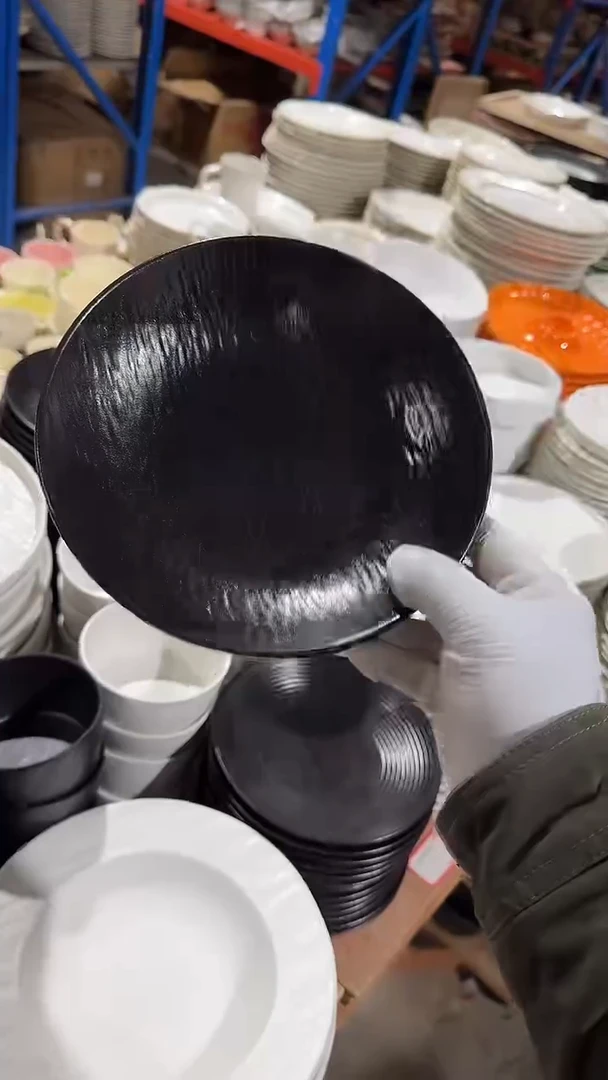 陶瓷岩石纹深盘微瑕 凑满20元包邮