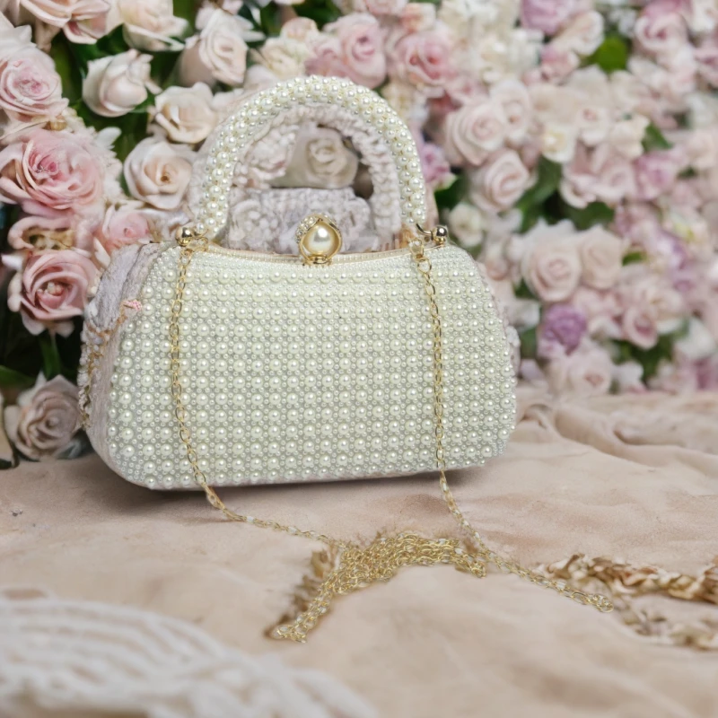 手拿包蓝涵【戛纳之星】珍珠包晚宴包名媛轻奢法式宴会白色优雅单肩