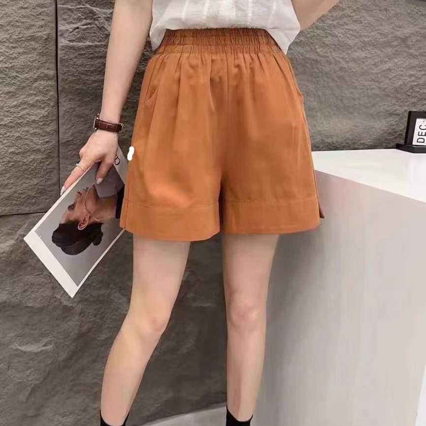 （柚子同款）ZJ夏季显瘦侧标水洗棉短裤663