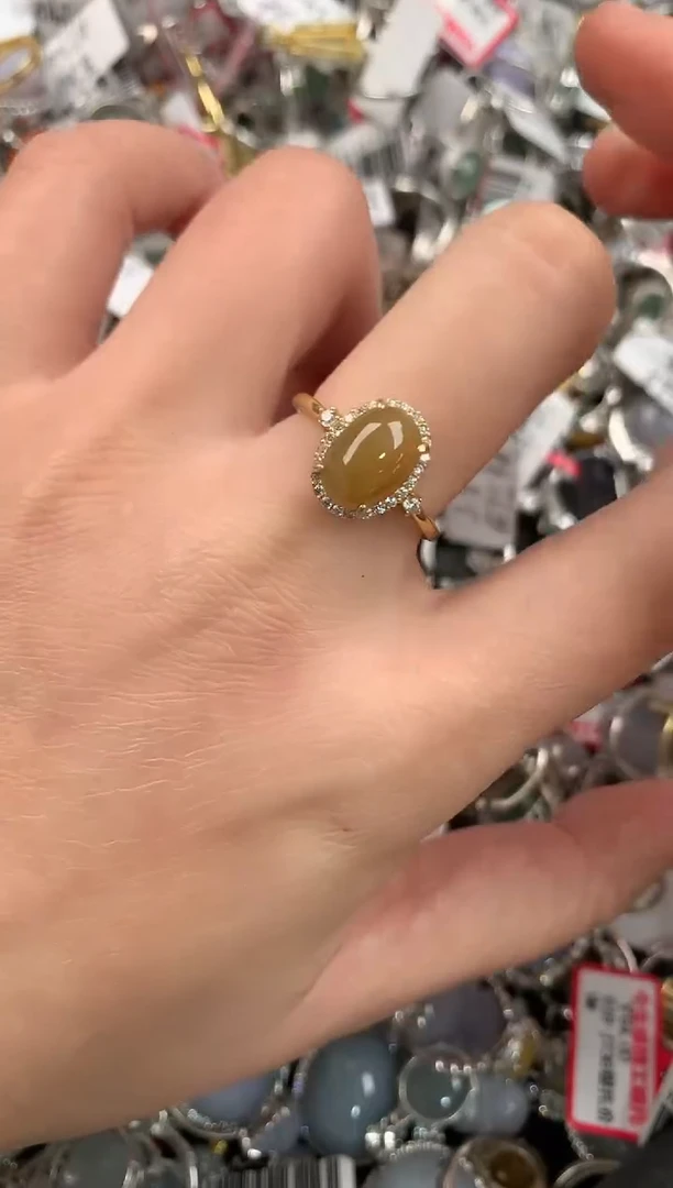 银S925镶嵌戒指翡翠555               5