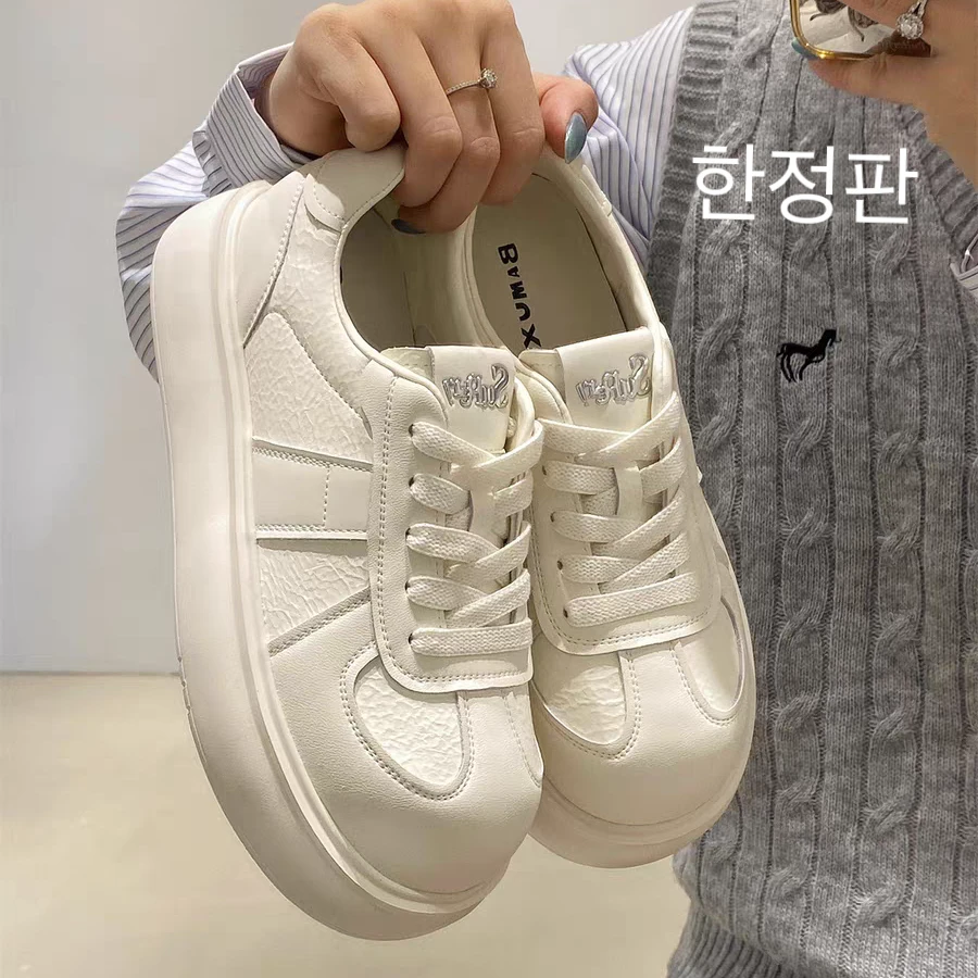 【起司】신상품5027休闲丑萌大头小白鞋圆头滑板百搭厚底软德训板鞋女