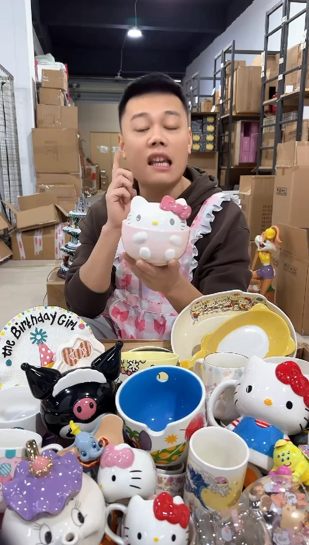 瓷片原盒Q版kt猫炖盅