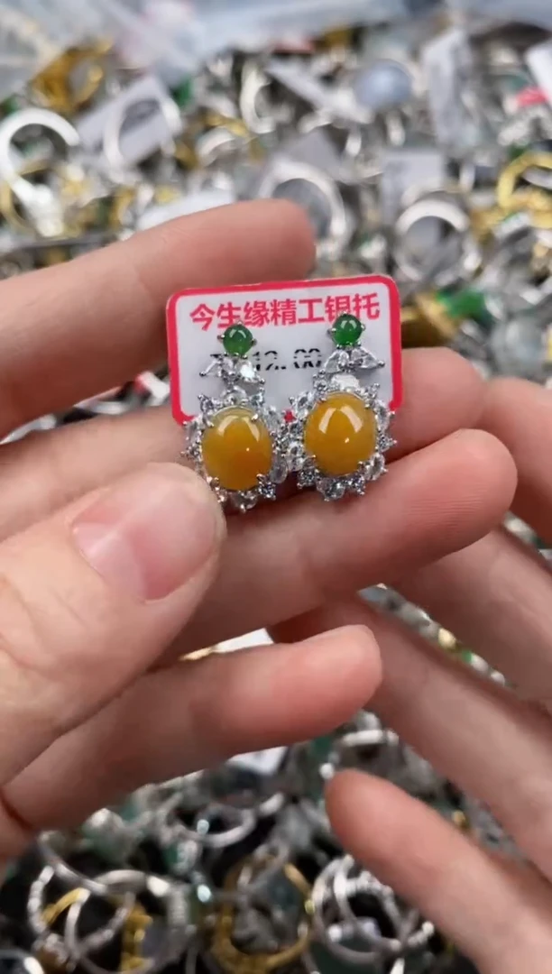 银S925镶嵌戒指翡翠11   4