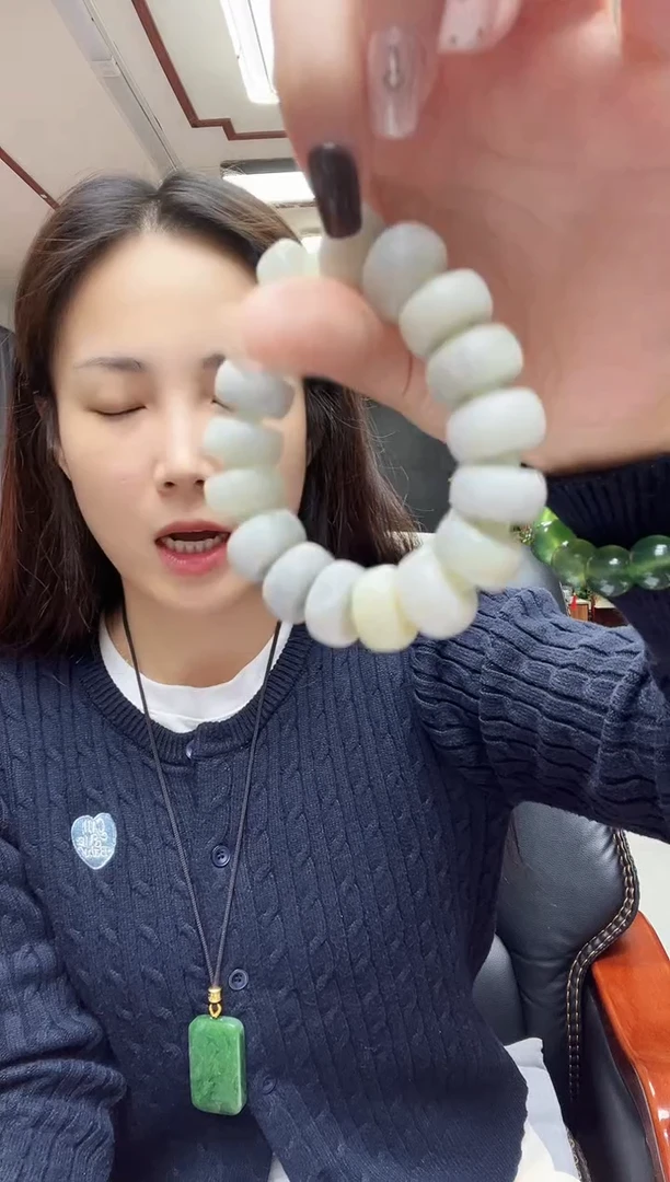 未镶嵌蛇纹石玉手串算盘珠-多样性发货其中发一