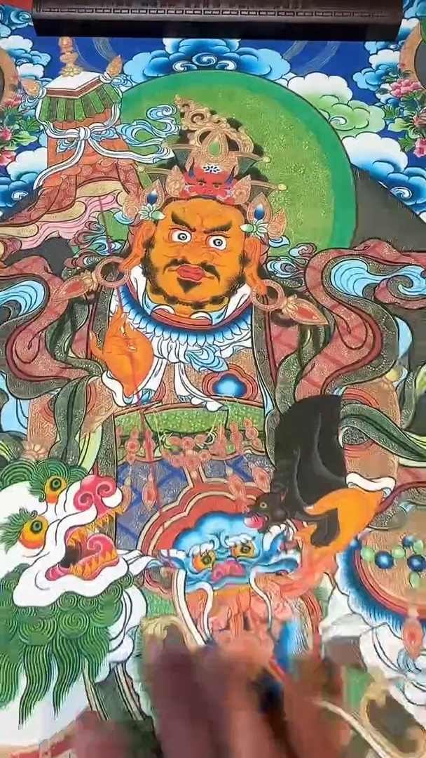 卷轴画【主播精品】高端卷轴画——唐卡AA156财宝天王