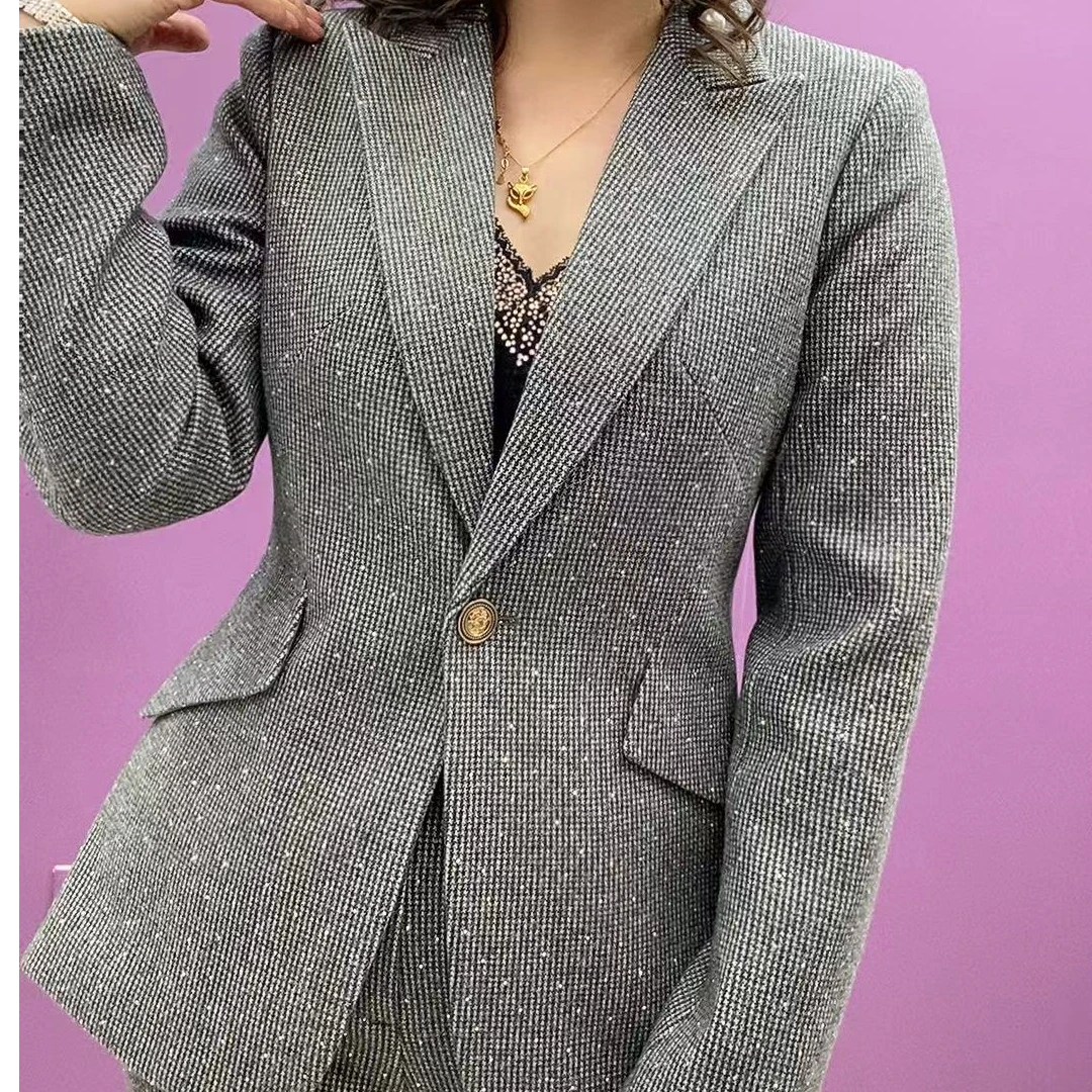 D8978-新款时尚 气质百搭 西服组合套装