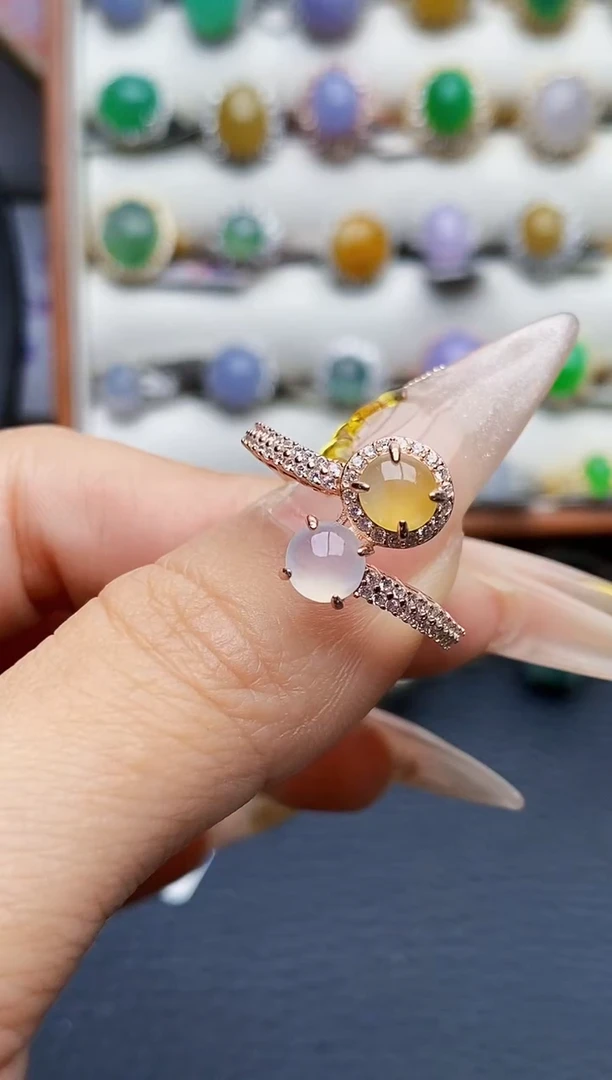 银S925镶嵌戒指翡翠0351