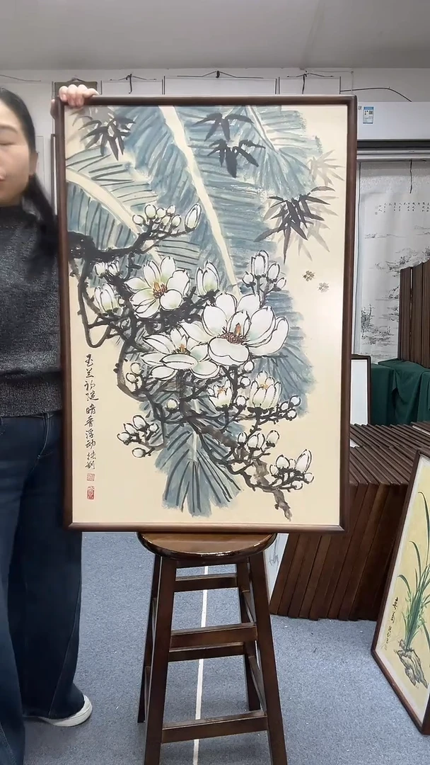 国画尺寸63*93实木画框京东包邮手绘