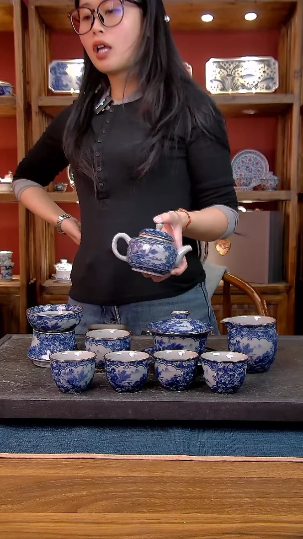 简装家用款9件套 老陶泥开片纹陶瓷茶具