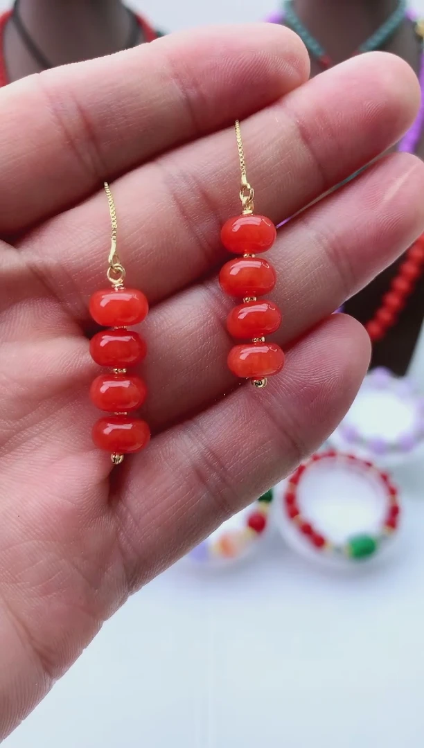 【闪购商品】翡翠耳饰14K金镶嵌R99耳线