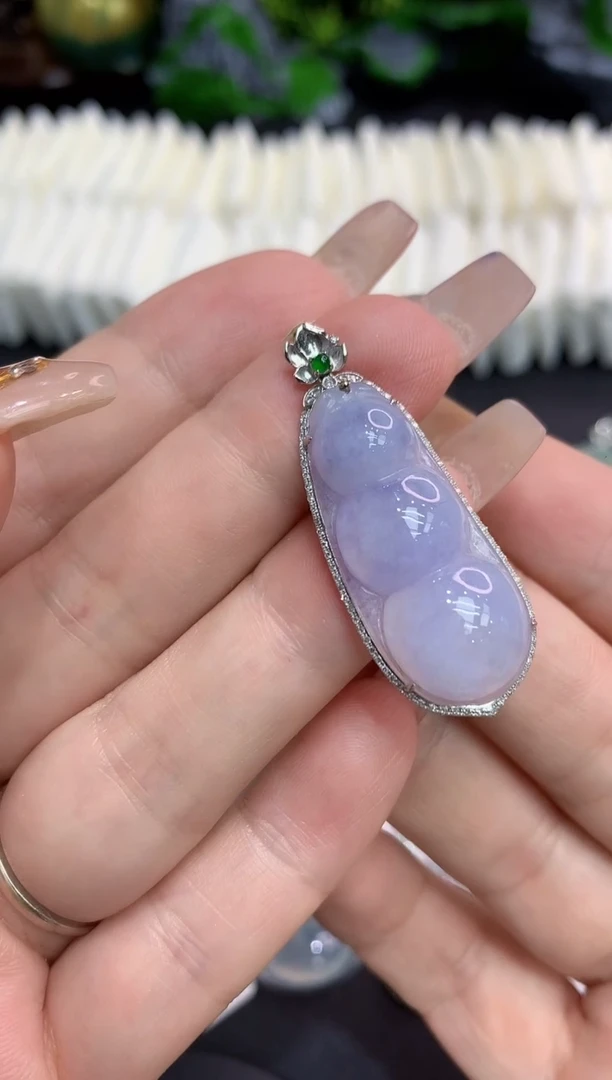 翡翠18K金镶嵌吊坠(不含链)1111