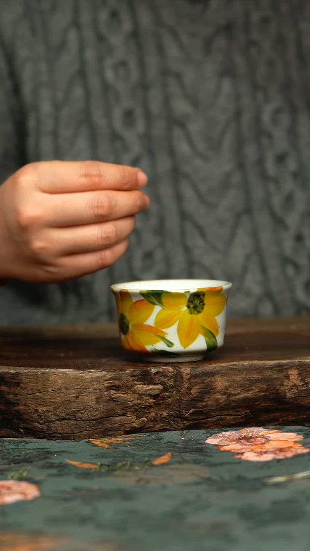 【闪购商品】杯釉下彩手工手绘同款陶器