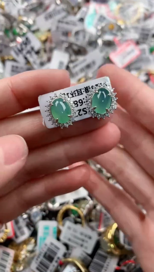 银S925镶嵌戒指翡翠7777---4