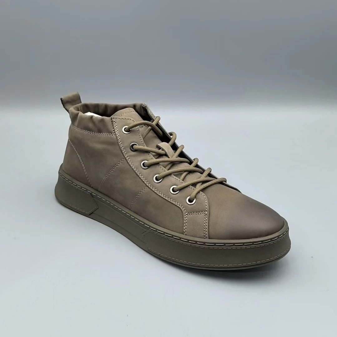 新款轻质厚底系带男士真皮鞋休闲鞋C492