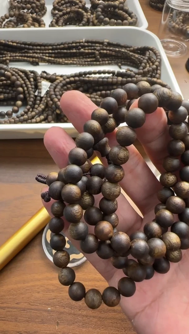 沉香手串圆珠多圈8mm21g+一物一拍