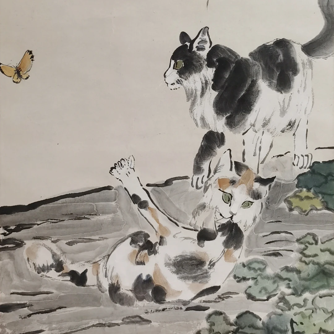 【辽拍】V250709-2-914《猫》（5.5平尺）纸本镜片 lj1226