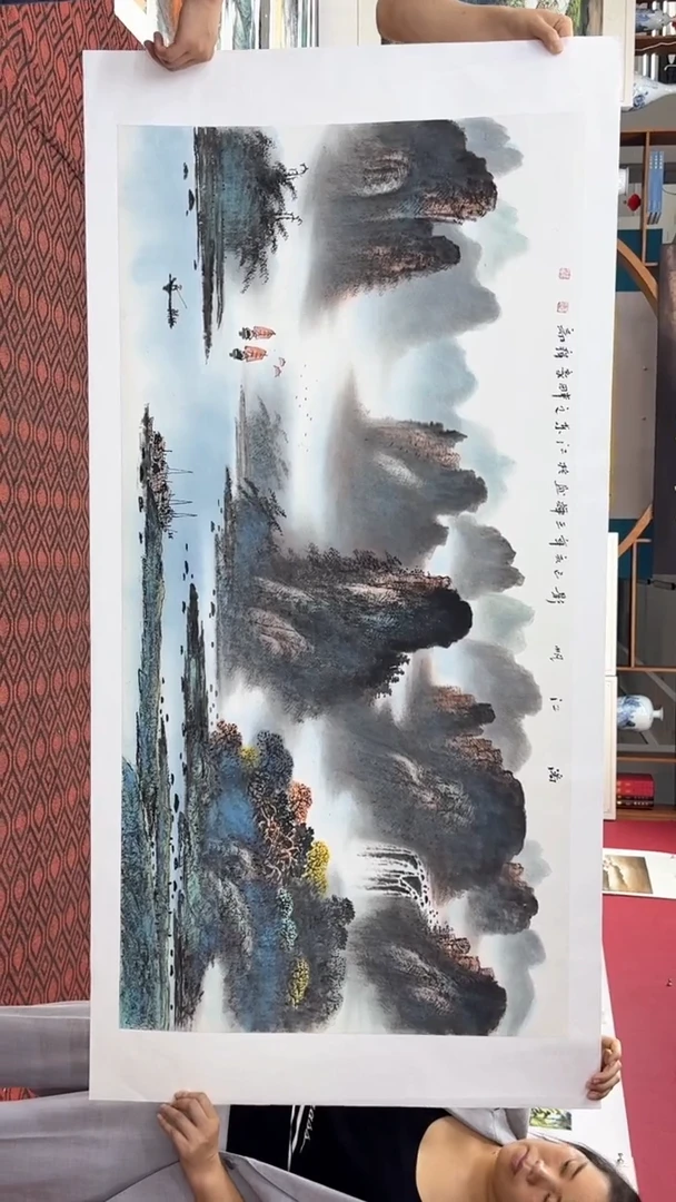 国画国画绘画山水花鸟平尺