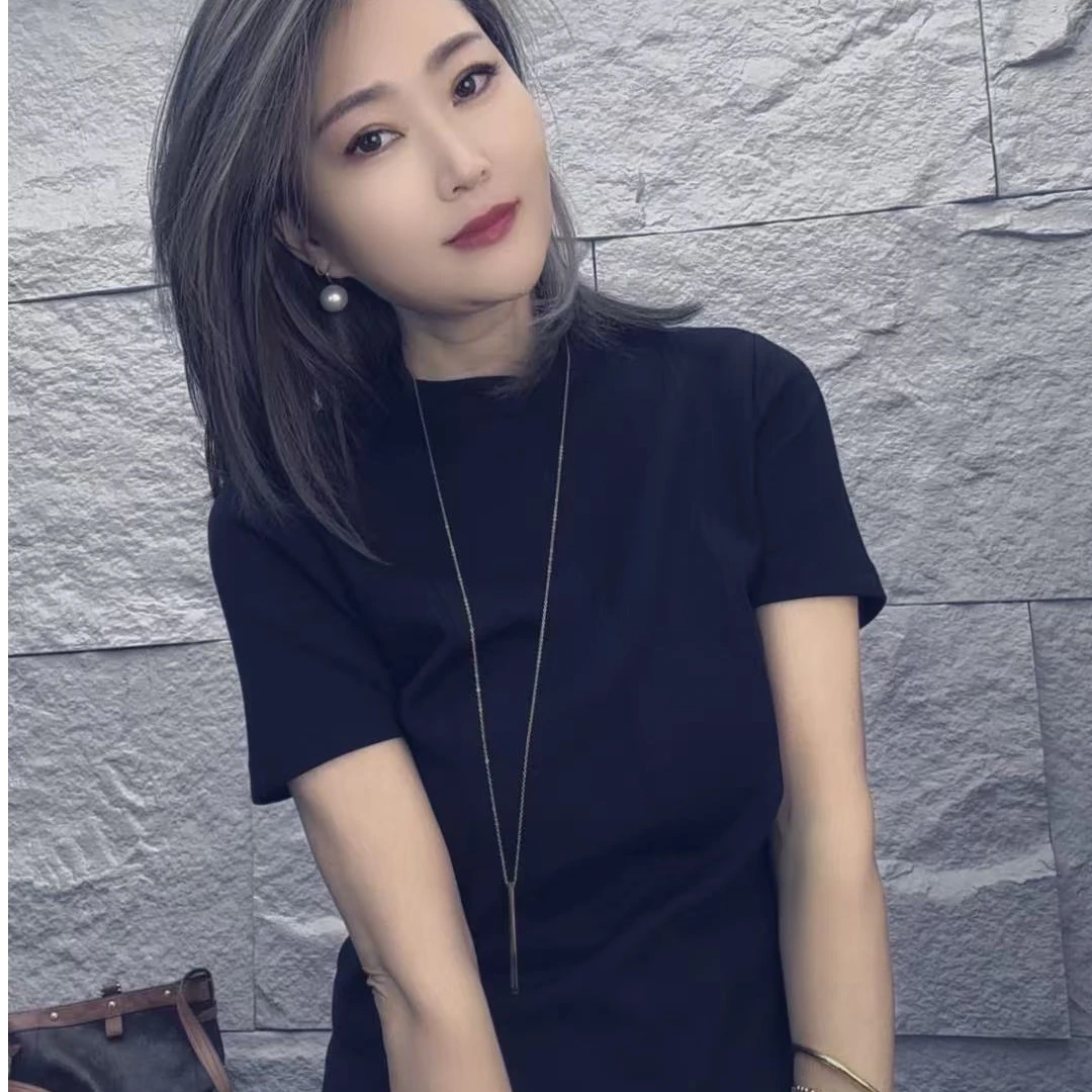 后背拉链中领短袖