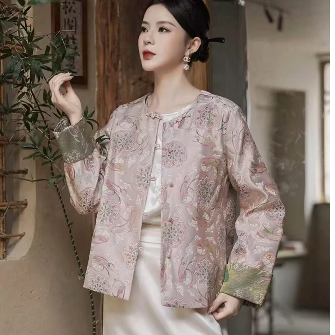 复古立领盘扣衬衫女冬季新款内搭小衫洋气双面别致新中式上衣