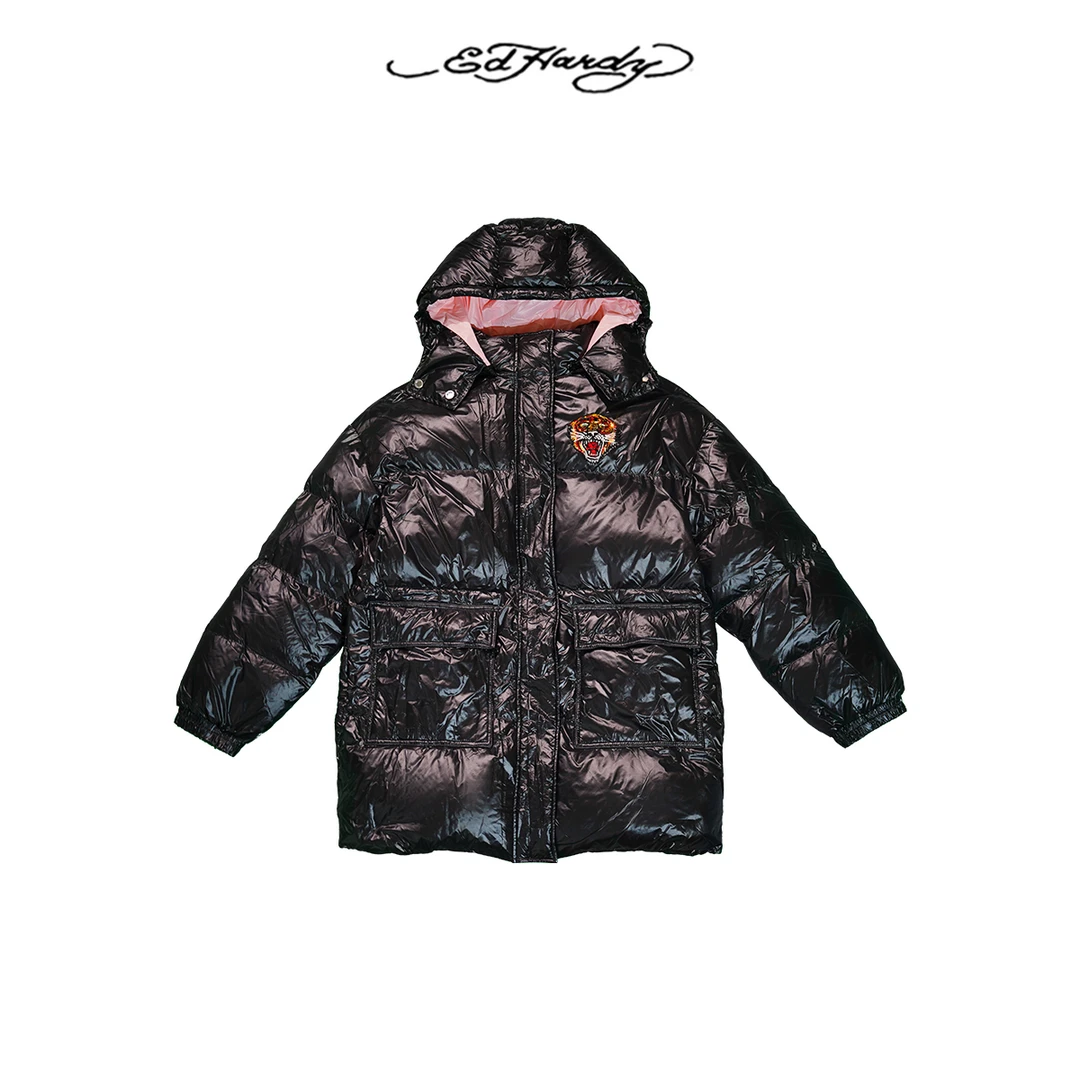 Ed Hardy/埃德哈迪冬季新款小虎头经典款百搭保暖羽绒服E1QOW102