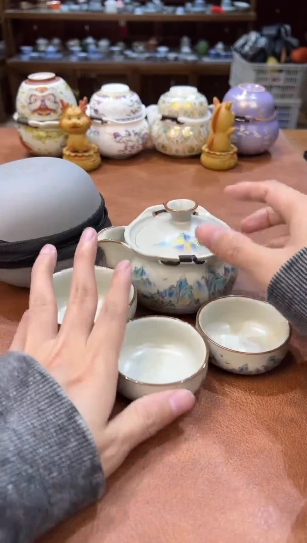 真的很便宜会开片的旅行茶具