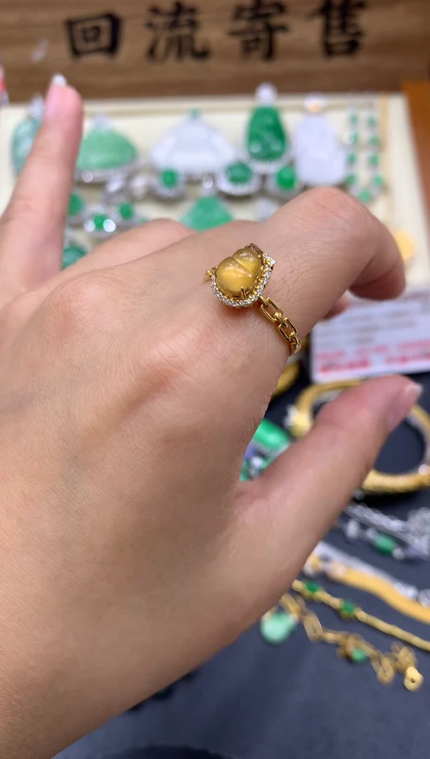 【闪购商品】翡翠戒指18K金镶嵌393-中国好珍宝