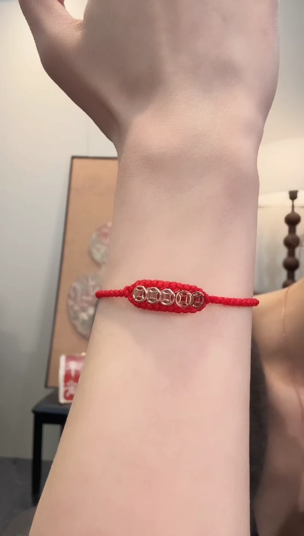 手链18K金18K金五福铜钱手链