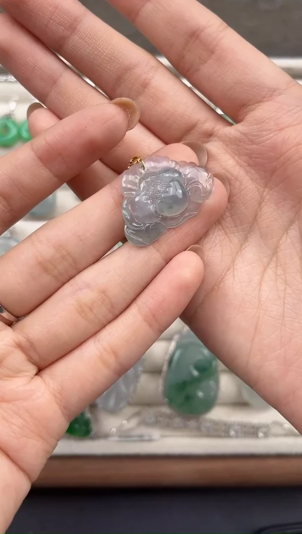 吊坠(不含链)18K金镶嵌翡翠翠小二缅甸翡翠严选CS
