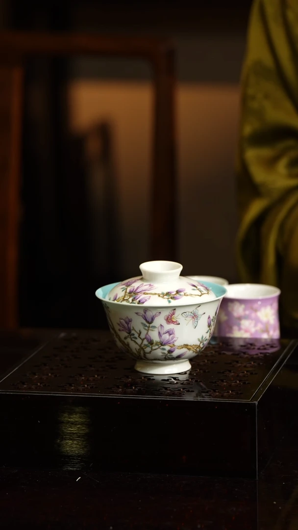【闪购商品】Z溢珍预售15天先茶巾紫玉兰盖碗