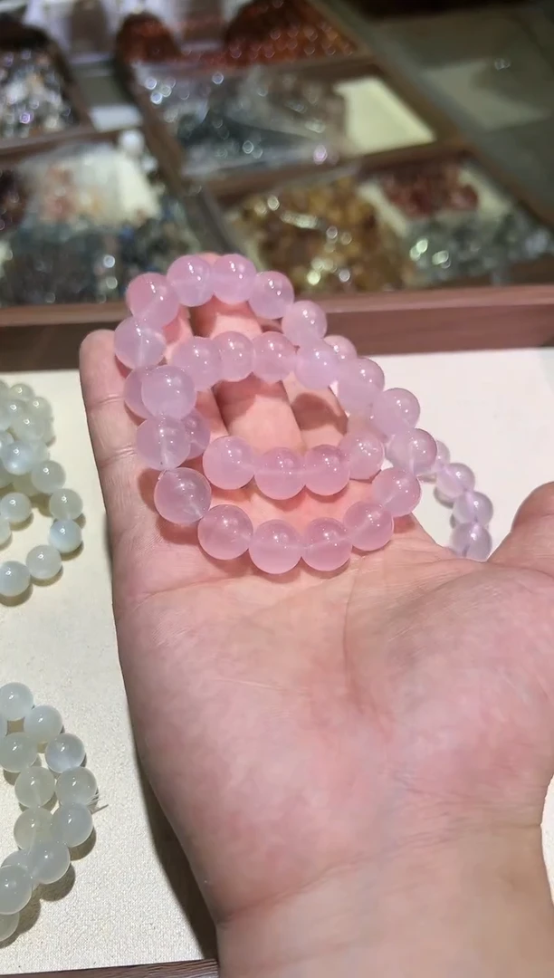 芙蓉石手链未镶嵌13mm+星光马粉（多样性发一）