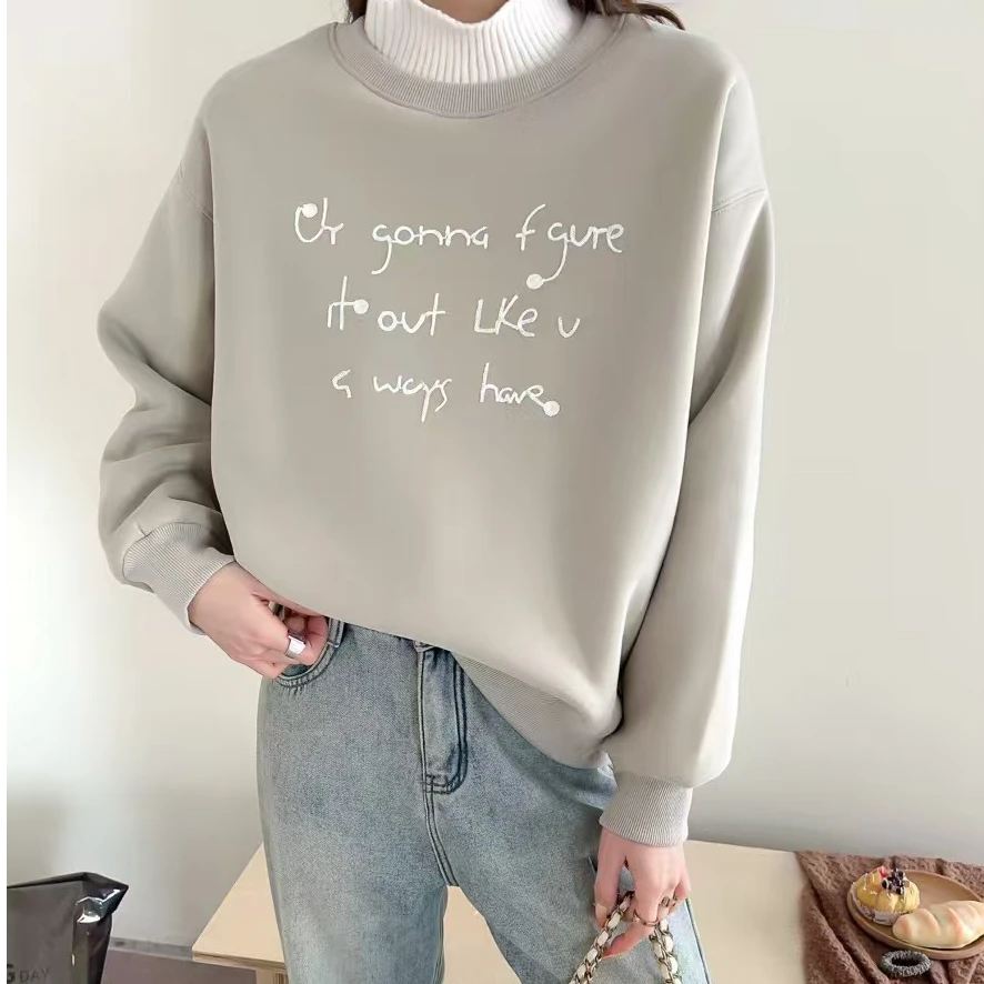 8718时尚链条加绒卫衣