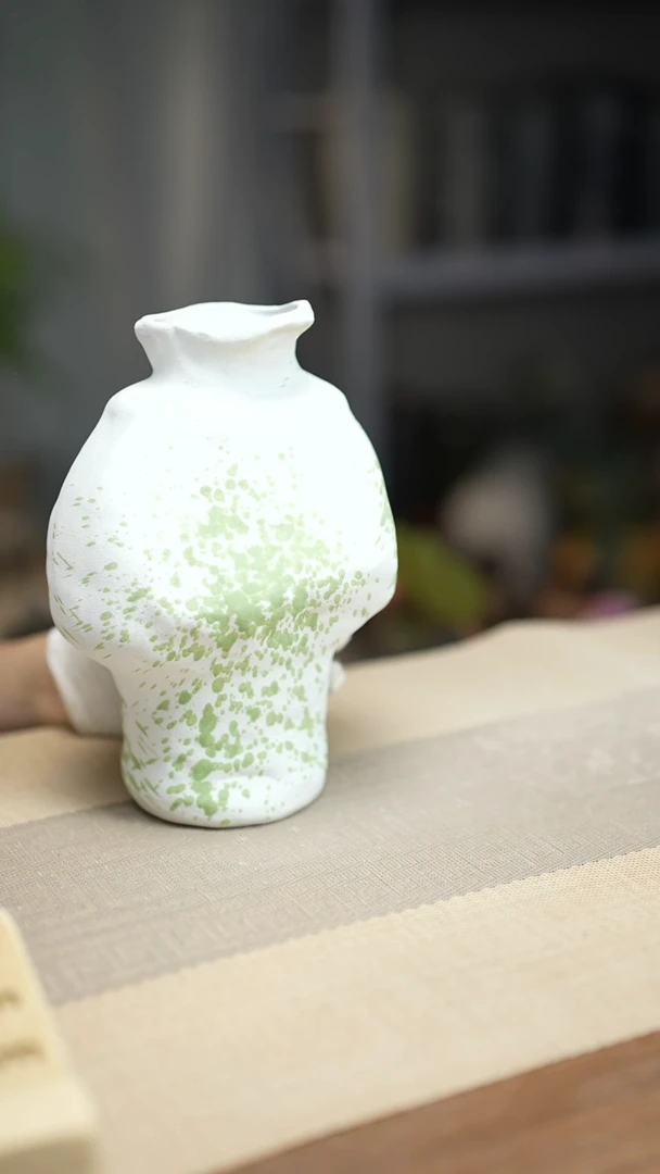 花器陶瓷花瓶绿云漫影04