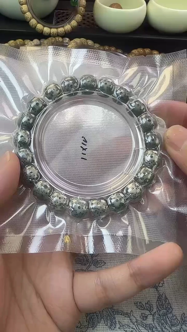 手串星月菩提1石玉料糯冰单圈11×10高透精工福利