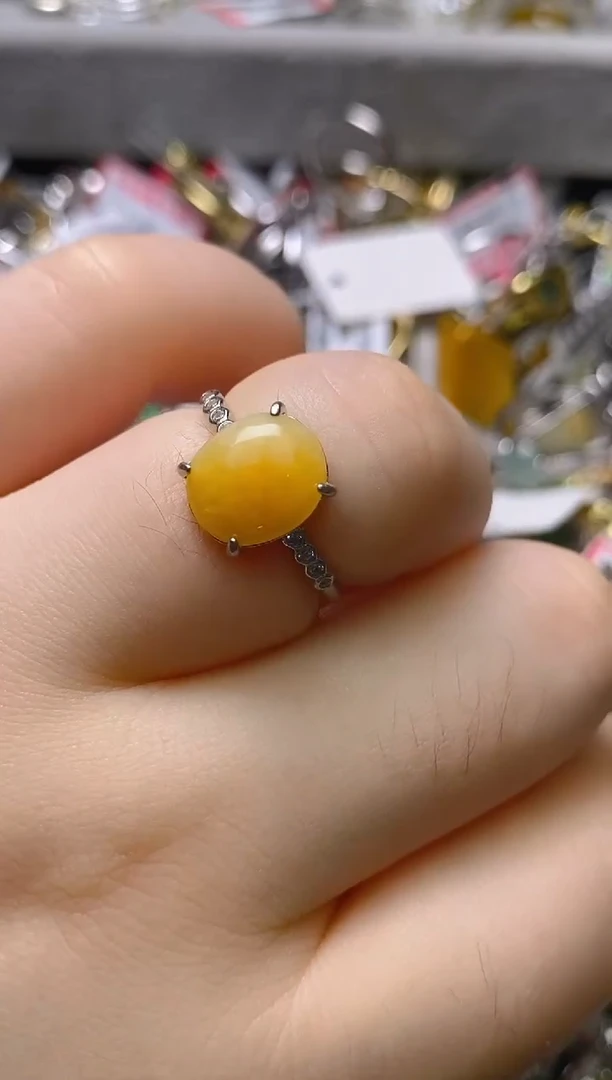 银S925镶嵌戒指翡翠百内无证书